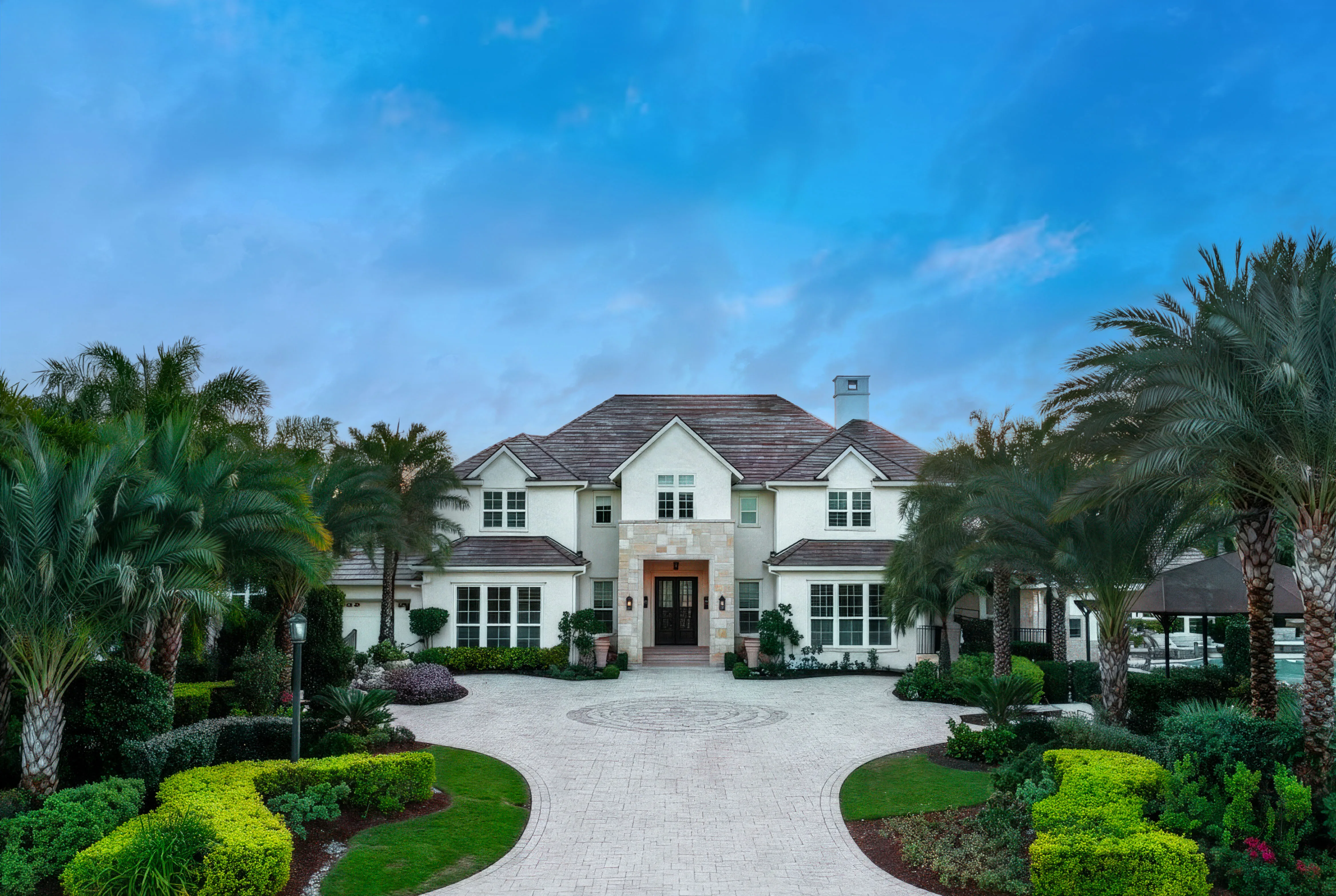 Professional real estate photography of a home exterior